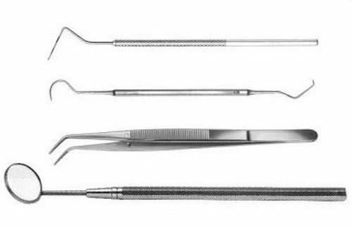 Basic Exam Setup Set of 4 Dental Instruments Probe Mirror