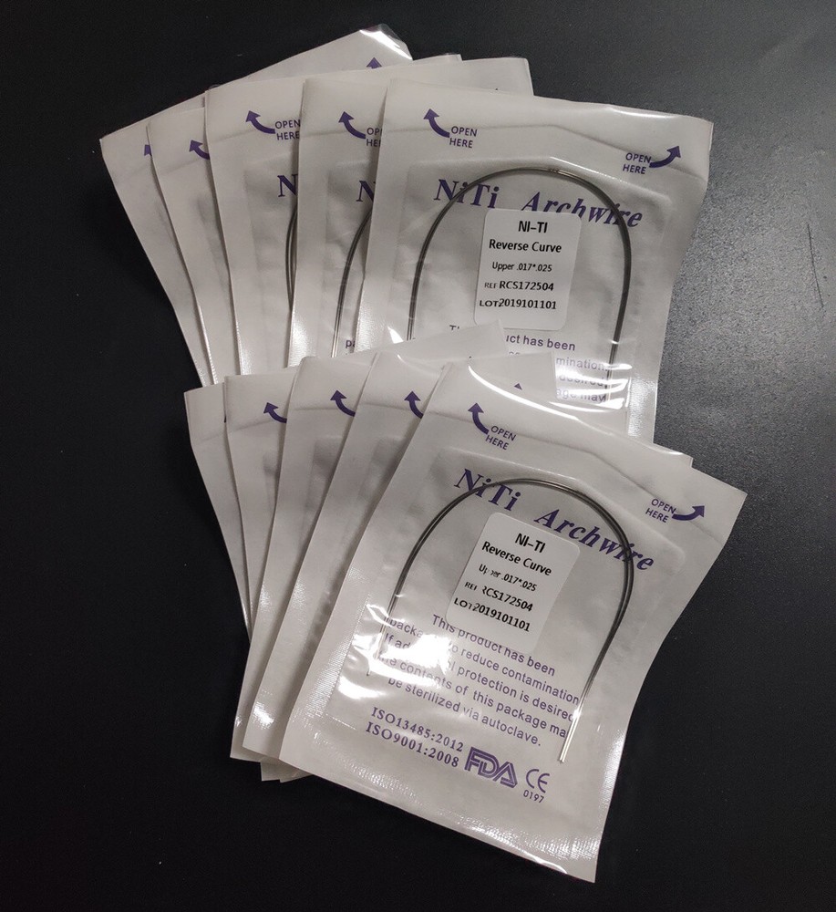 16Pack Dental Orthodontic Reverse Curve Arch Wire Niti Super Elastic Rectangular