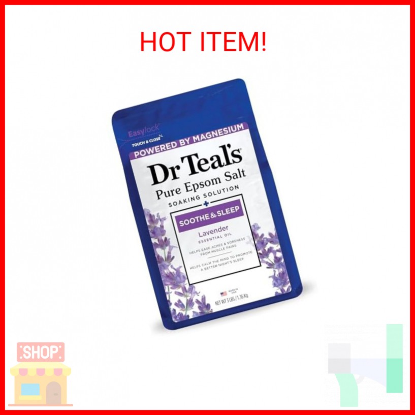 Dr Teal's Epsom Salt Soaking Solution, Soothe & Sleep, Lavender, 3lbs