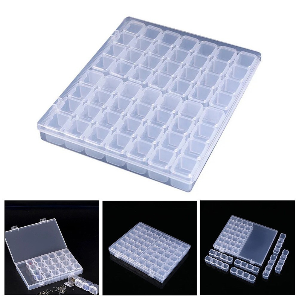 56 Compartment Storage Box Safe Closure Transparent Compact Multi-purpose