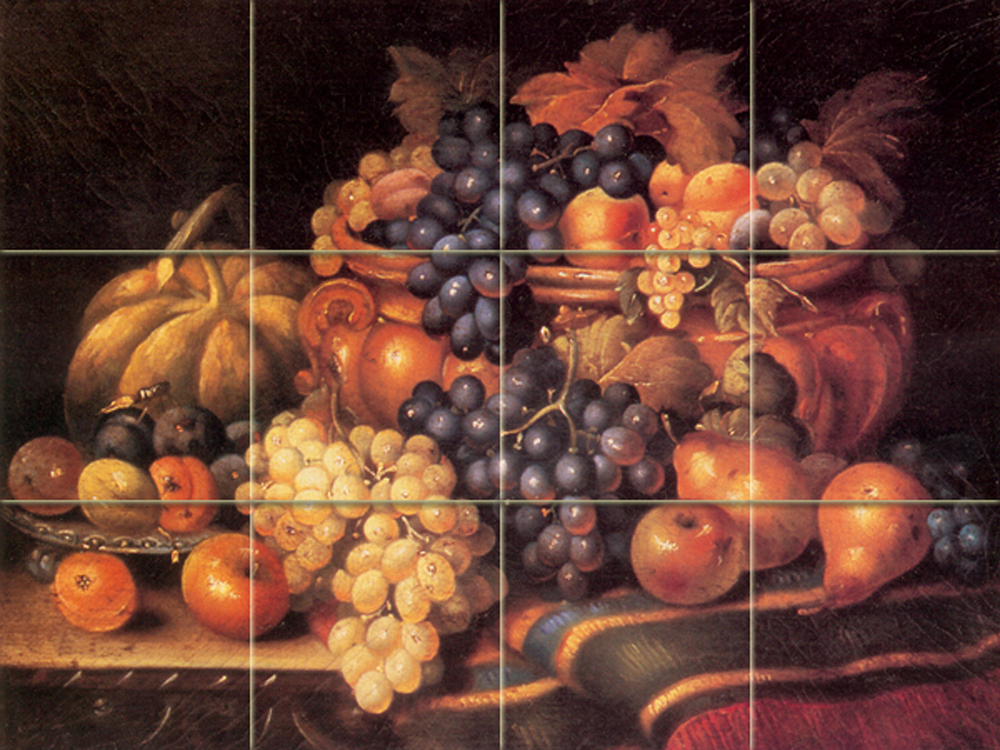 Art Mural Ceramic Backsplash Bath Apple Grapes Tile #42