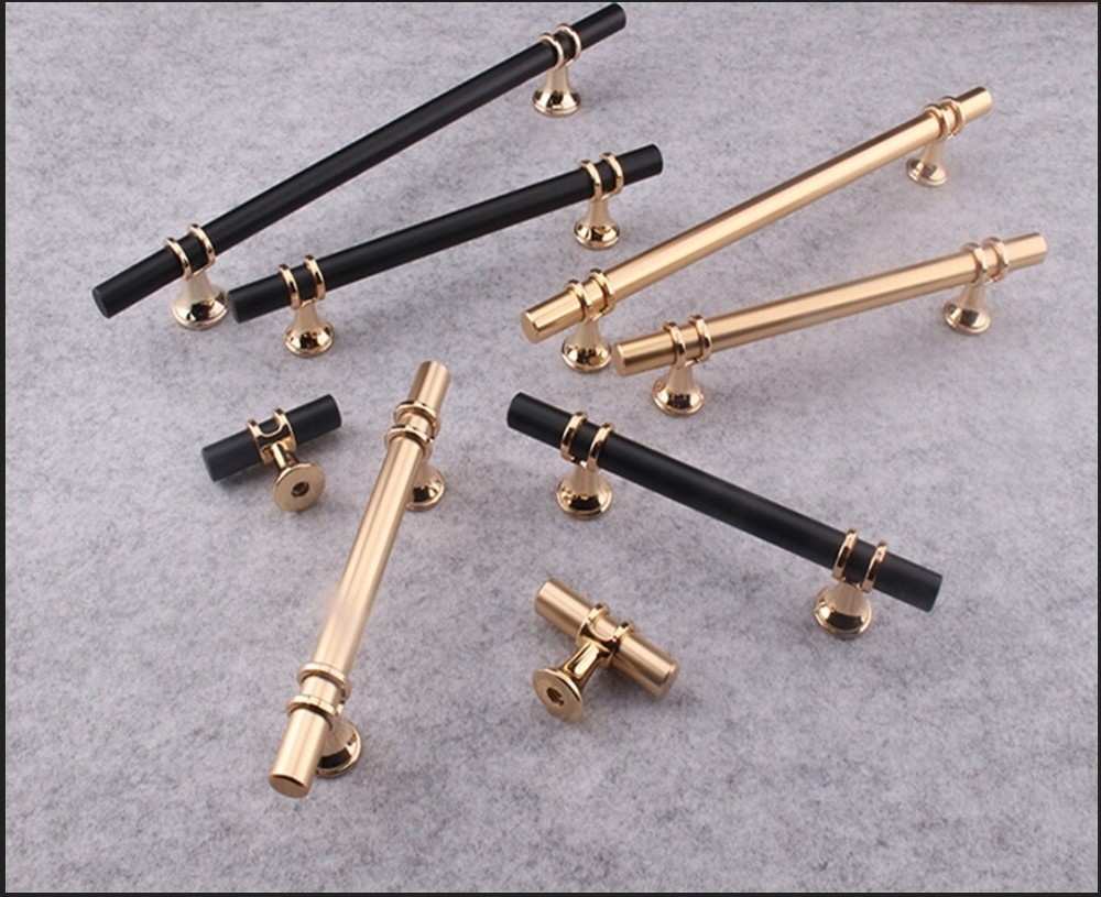 Chrome Cabinet Door Black Silver Gold Handle Kit T Bar Drawer Pull Kitchen