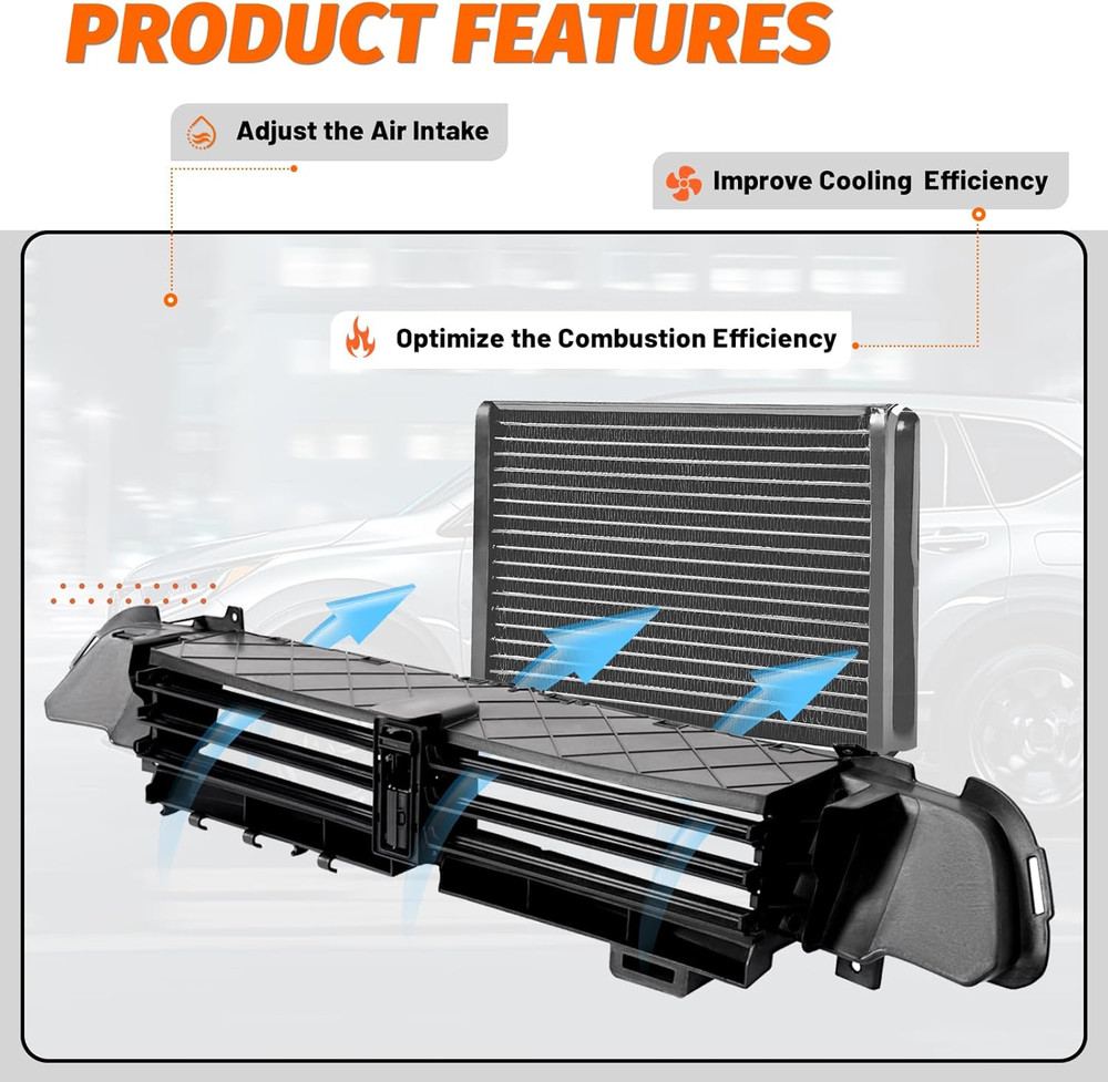 Grille Shutter Assembly Compatible with 2014-2018 Jeep Cherokee SUV Replacement