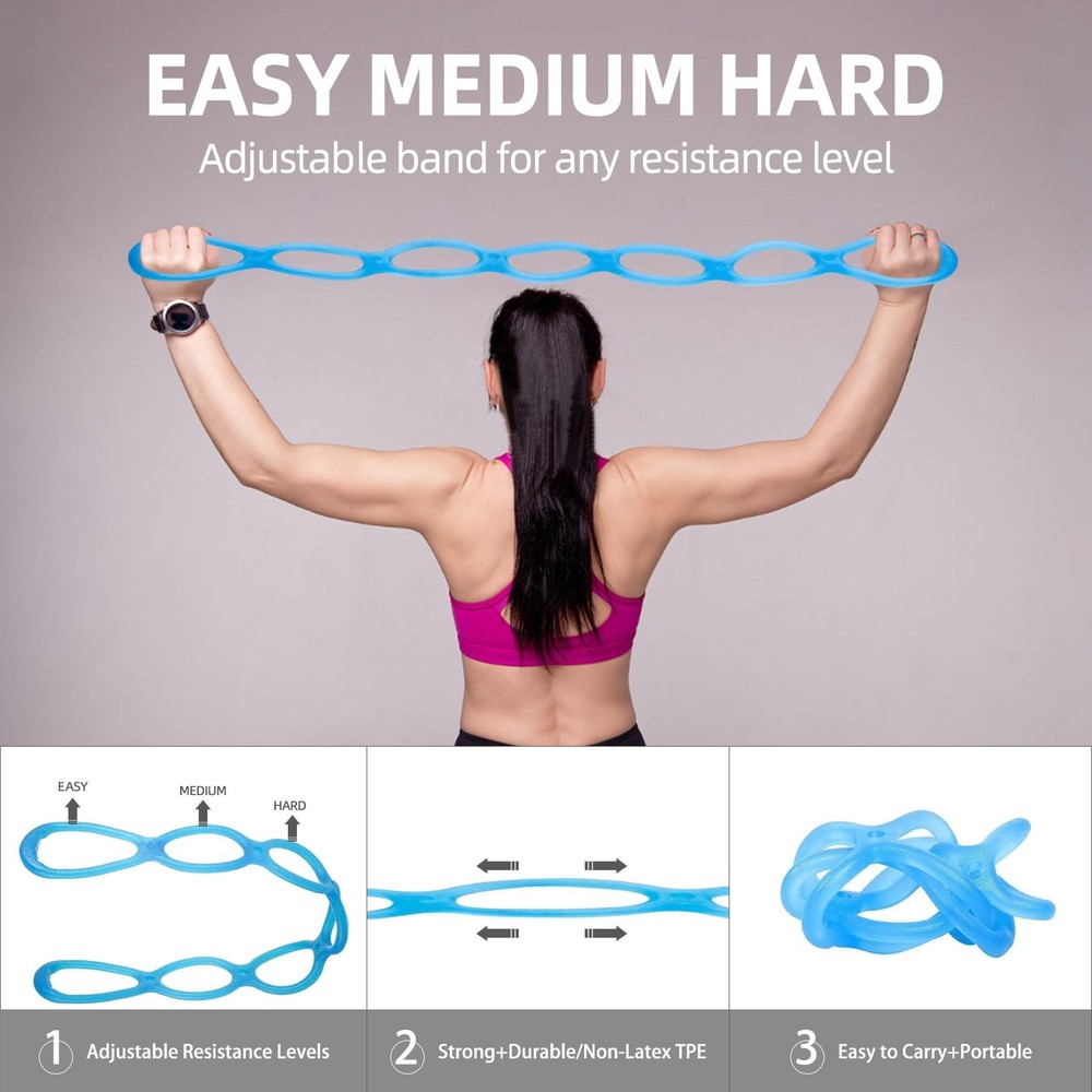 Flexoria Resistance Bands for Working Out, Adjustable 7-Ring 1 Pack, Black