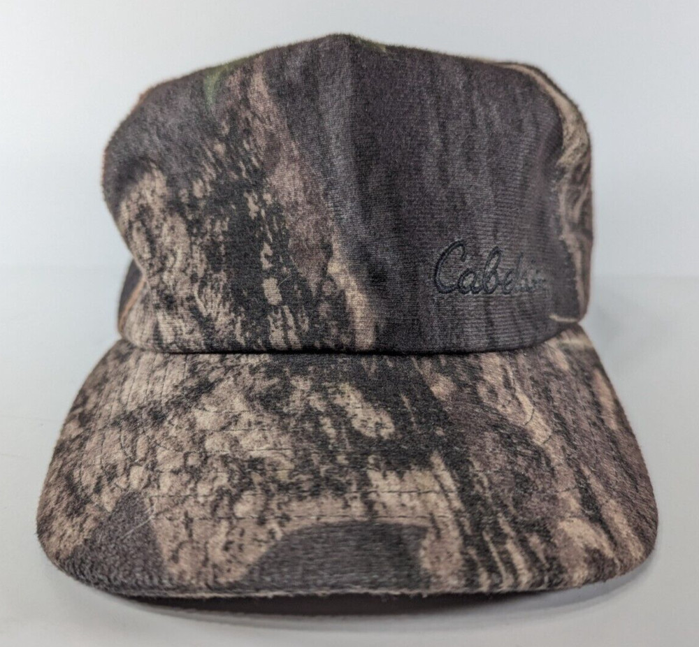 Vintage Cabelas Hat Cap Snap Back Camo Adjustable Forest Hunting Camping