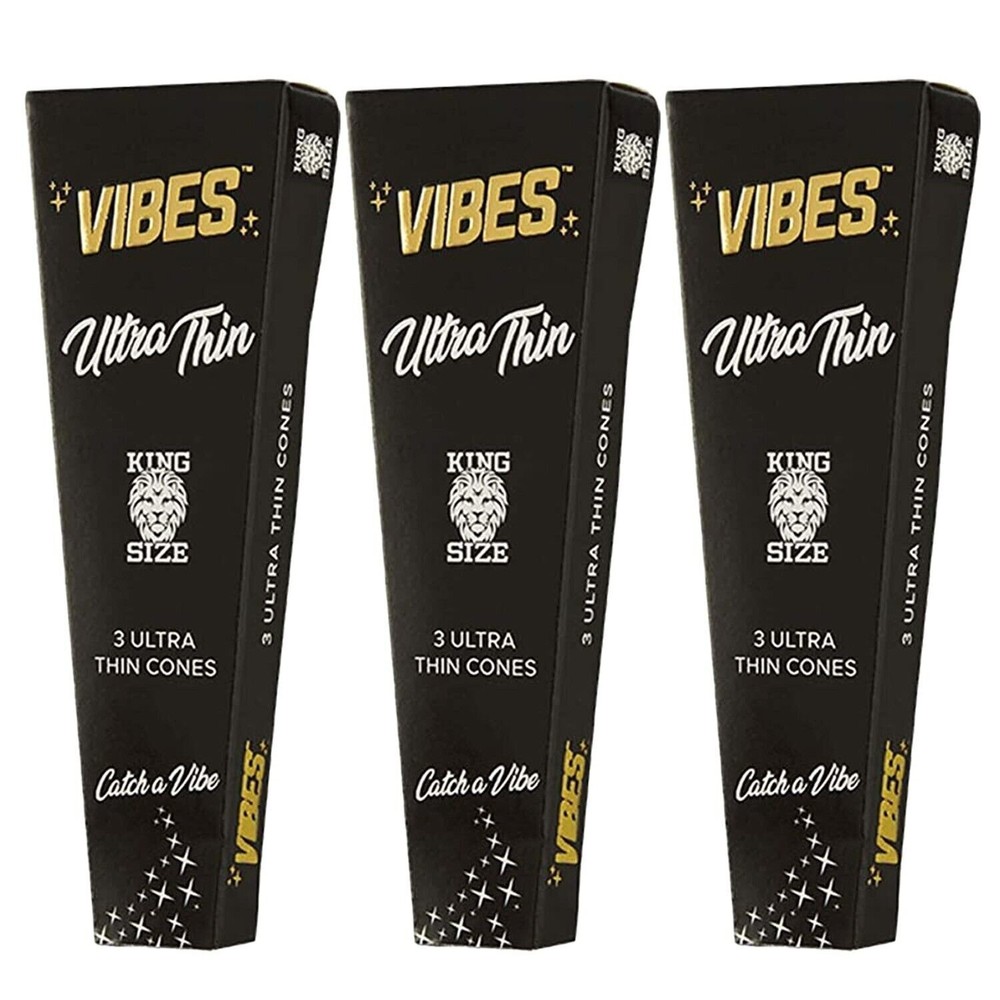 Vibes Ultra Thin King Size Cones - 3 Pack