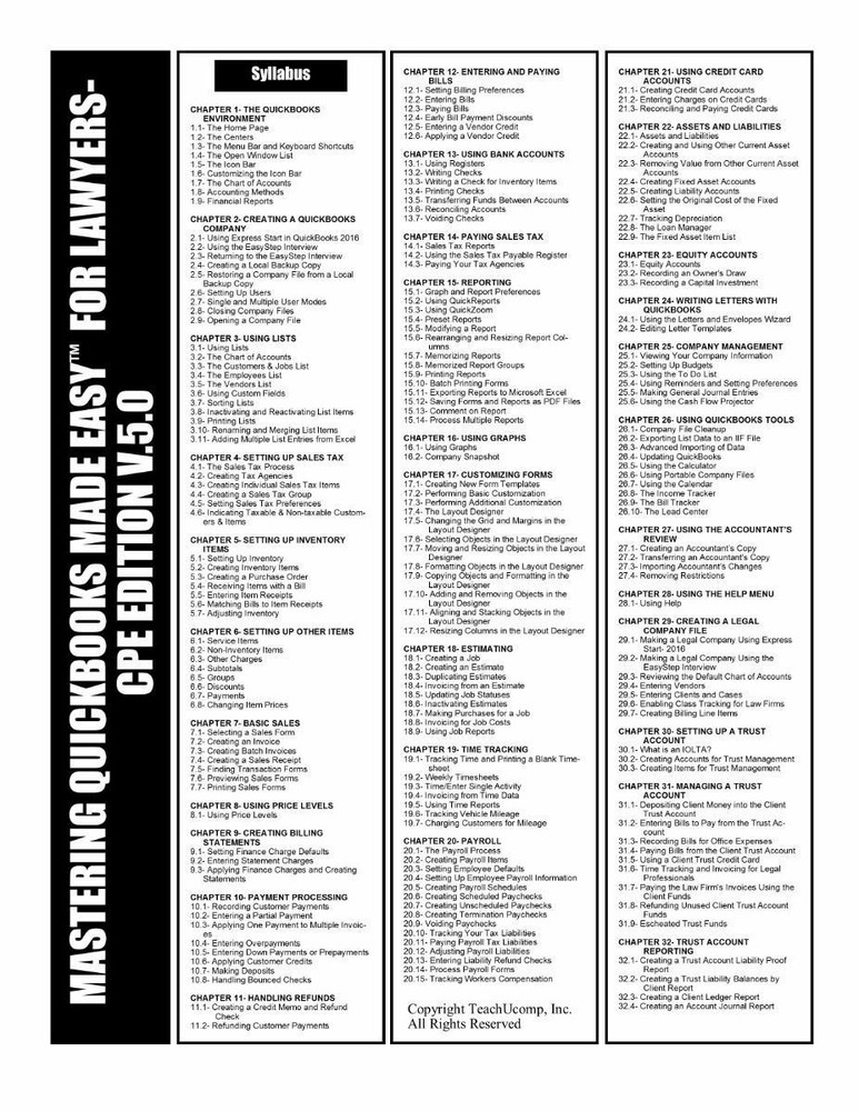 Learn Intuit QUICKBOOKS PRO FOR LAWYERS 2016 Training Tutorial DVD-ROM Course