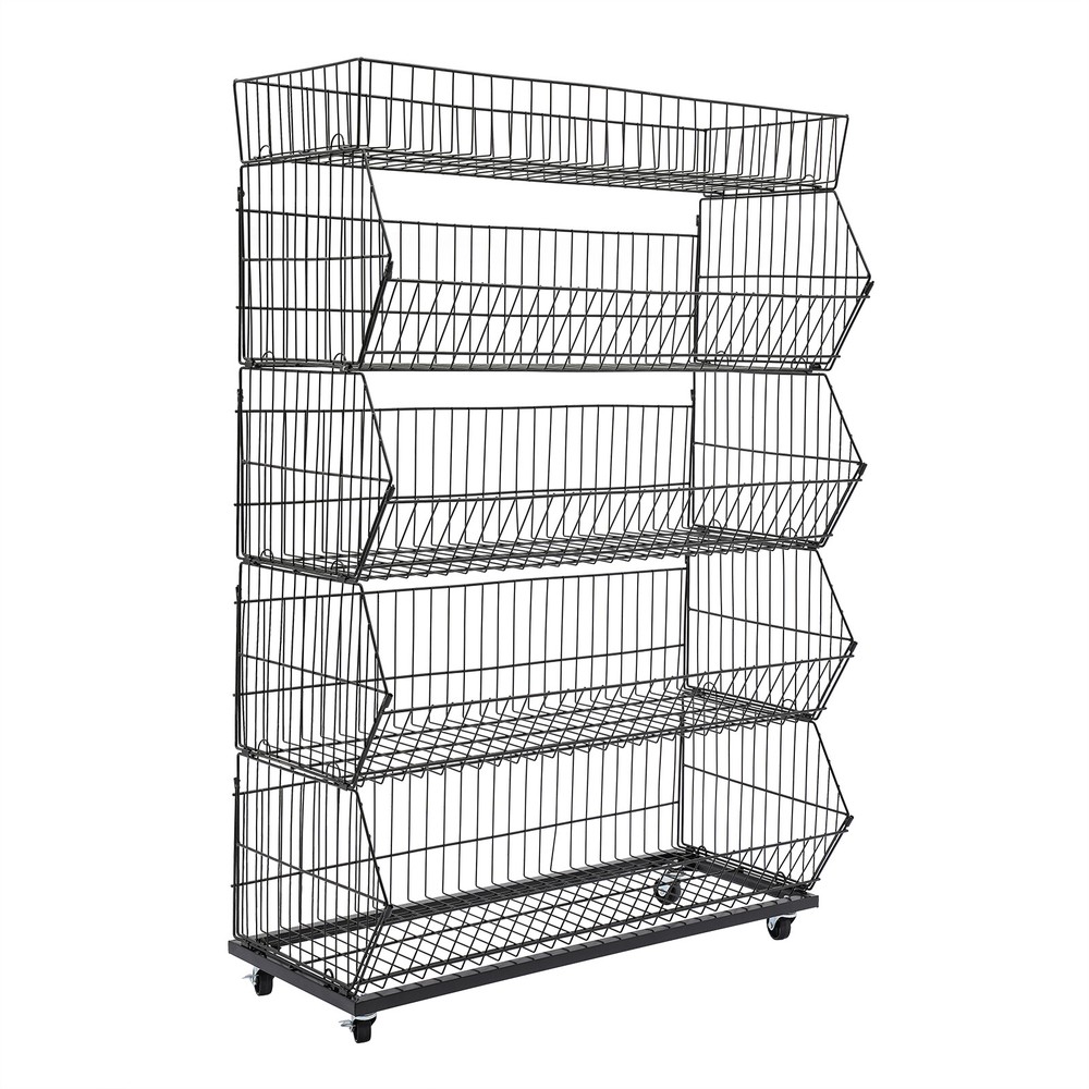 5 Tier Wire Grid Retail Display Shelf Merchandise Display Rack Stand
