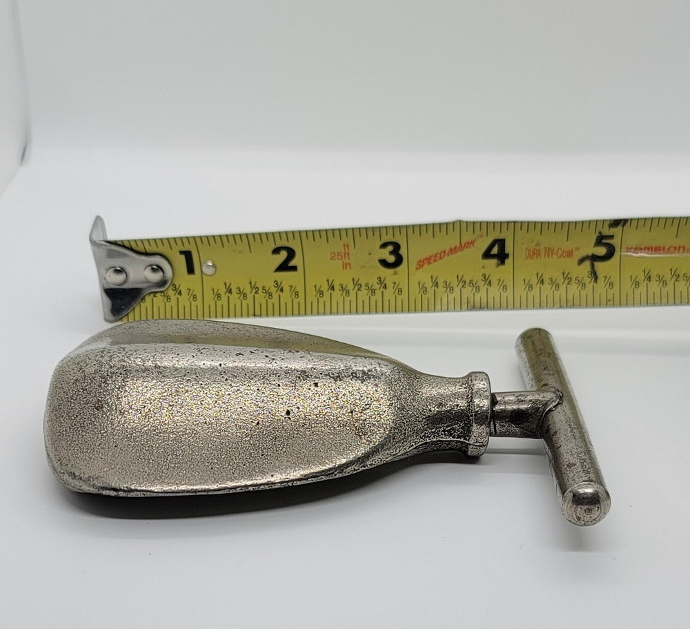 Antique Heavy Metal Nutcracker - Screw Twist, Solid Turn Handle, Nuts Thread, 6"