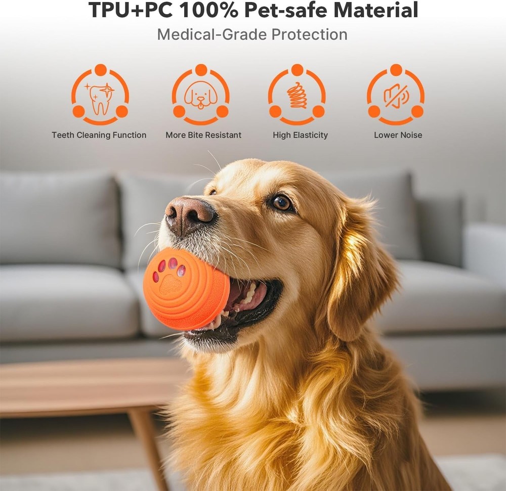 Upgraded Interactive Dog Toys, Motion Activated Automatic Rolling Dog Balls, ...