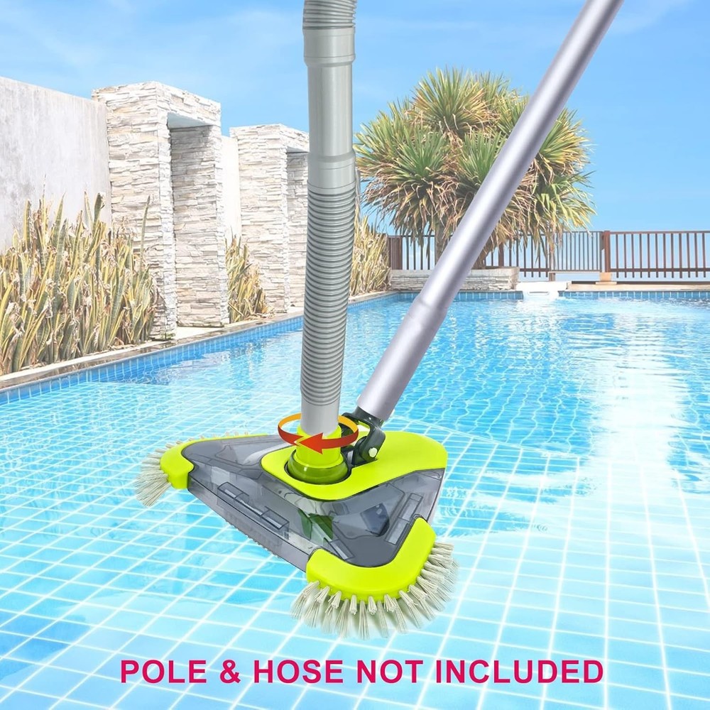 Pool Vacuum Head with Side Brush & Rotatable Adapter