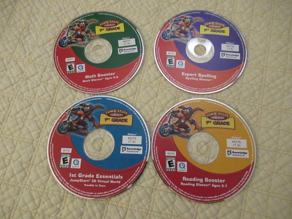JumpStart Advanced 1st Grade (4-Disc Set) (CD-ROM) (PC) Discs Only!