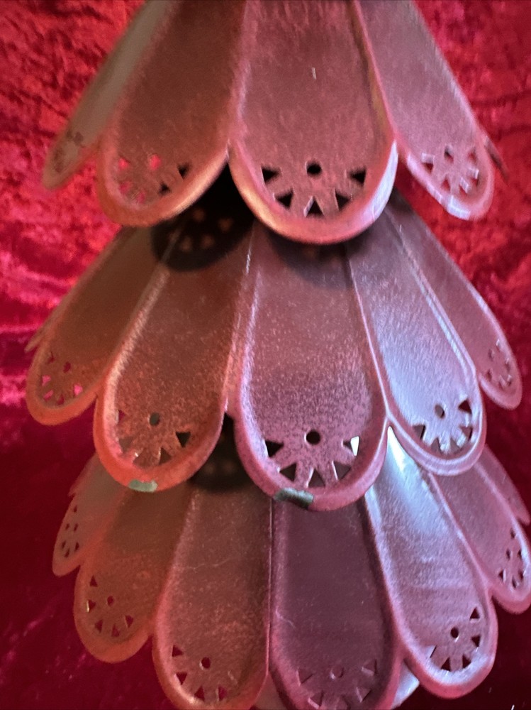 Decorative Tin Christmas Tree; Red