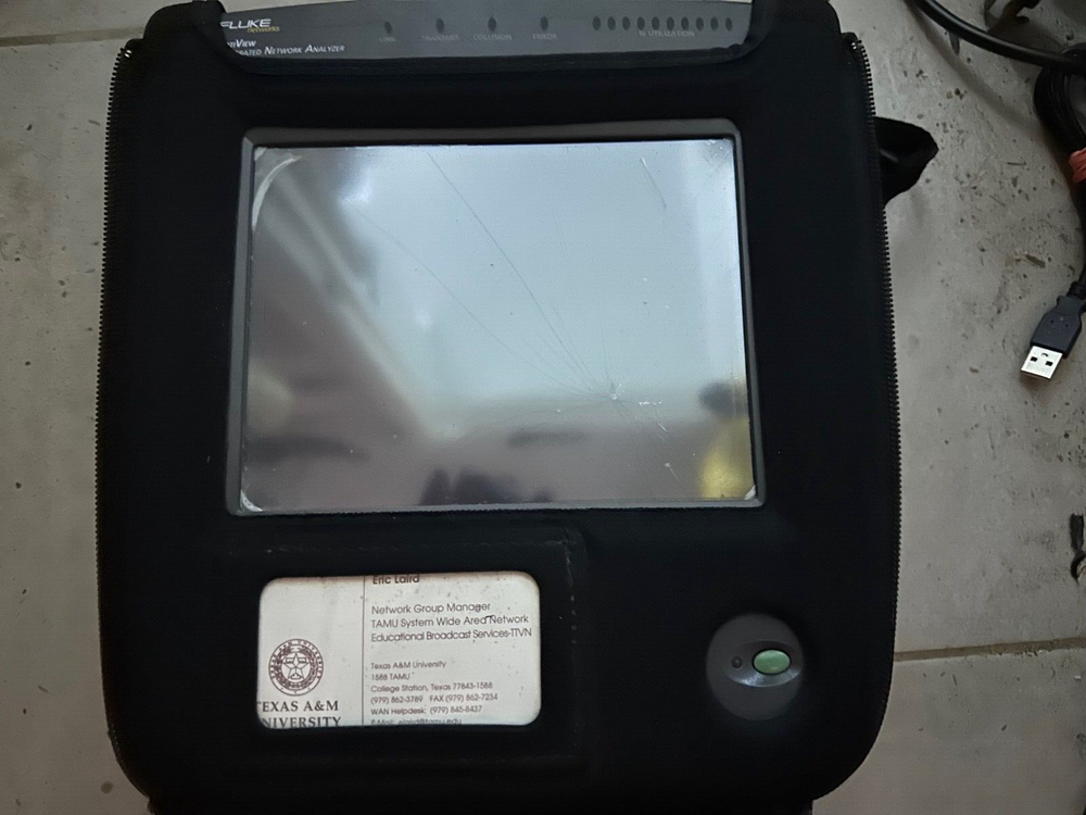 FLUKE OPTIVIEW ETHERNET PRO NETWORK ANALYZER Untested Cracked Screen