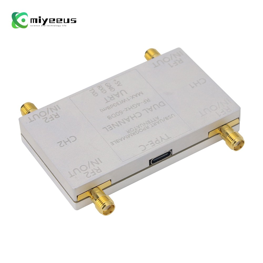 RF-4GHz-60DB Dual Channel Programmable Attenuator RF Attenuator + Type-C Cable