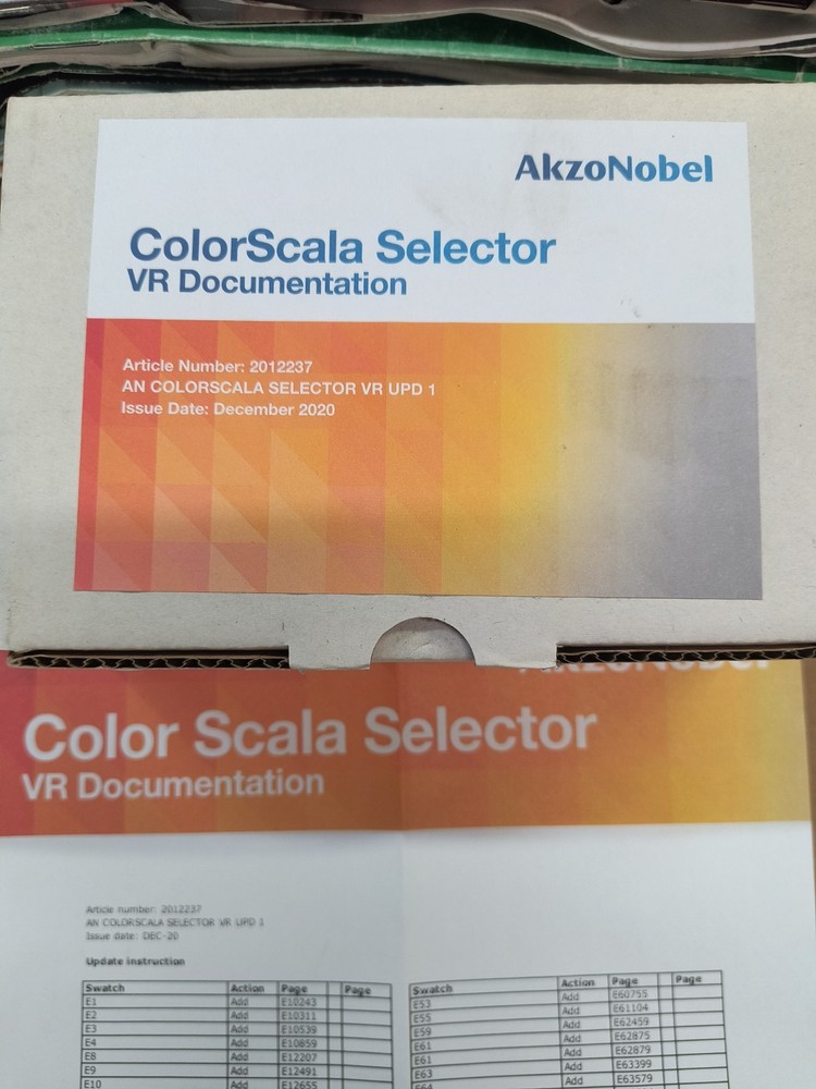 Akzo Nobel Color Scala Selector Paint Chip Sample Kit VR Documentation