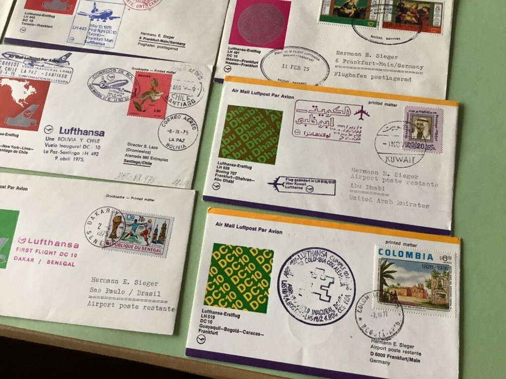 Airmail flight covers 12 mixed items Ref A1639