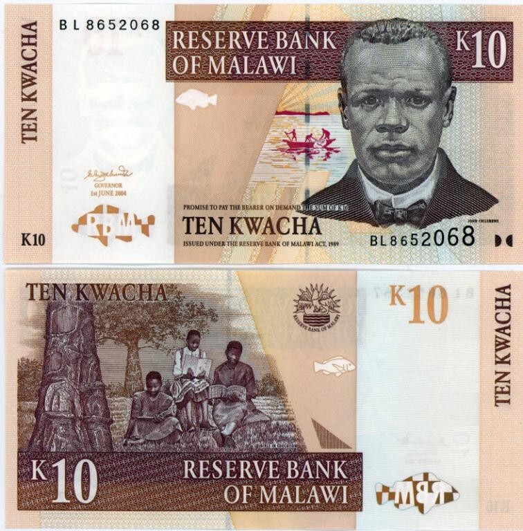 Malawi 10 Kwacha 2004 Pick 51a UNC