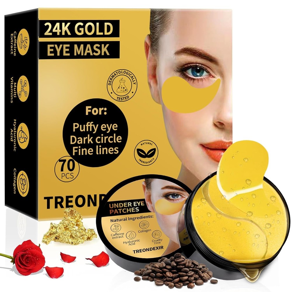 Gold Under Eye Patches for Dark Circles Puffiness