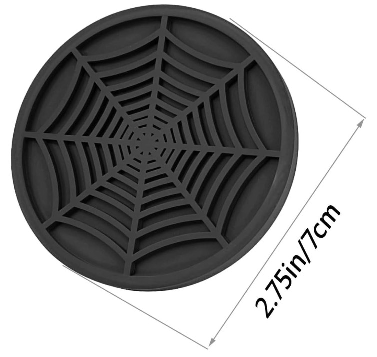 4PCS Car Cup Holder Coasters - Spider Web Non-Slip Silicone