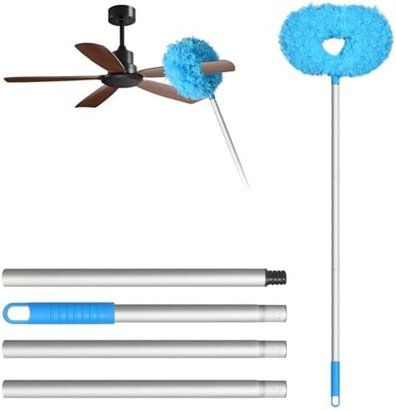 Ceiling Fan Duster Triangular Notch Microfiber Telescoping Pole Cleaner
