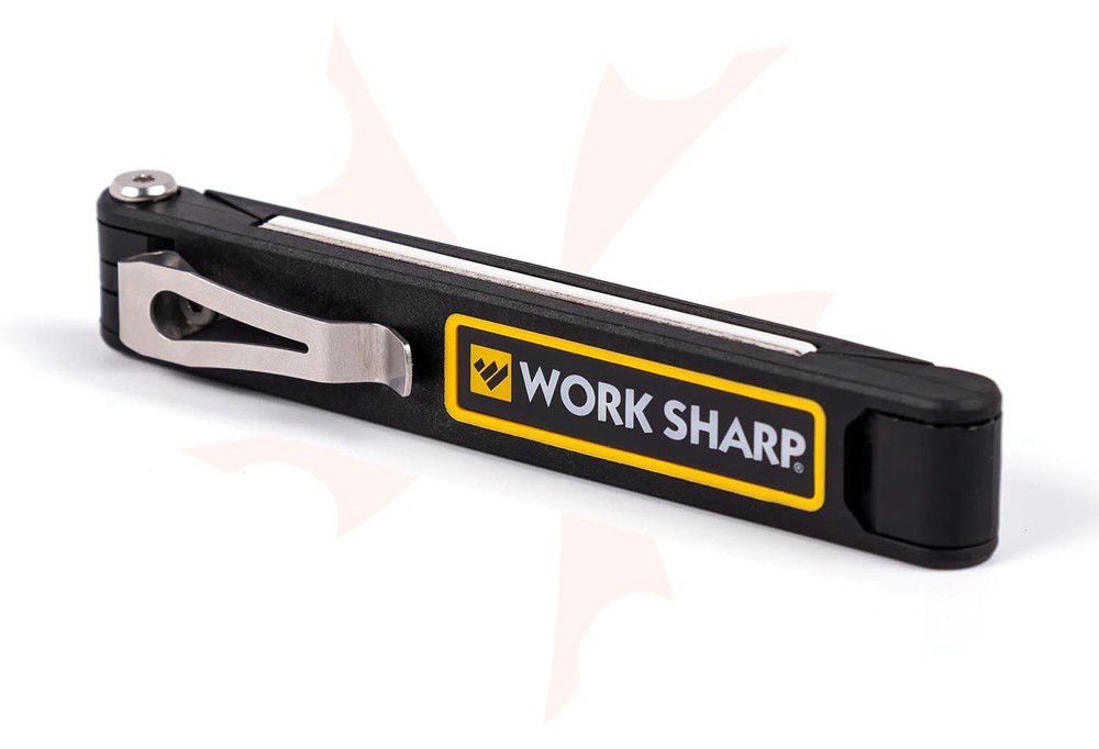Work Sharp Folding Field Sharpener, 400 Grit and Ceramic Plates, Pocket Clip