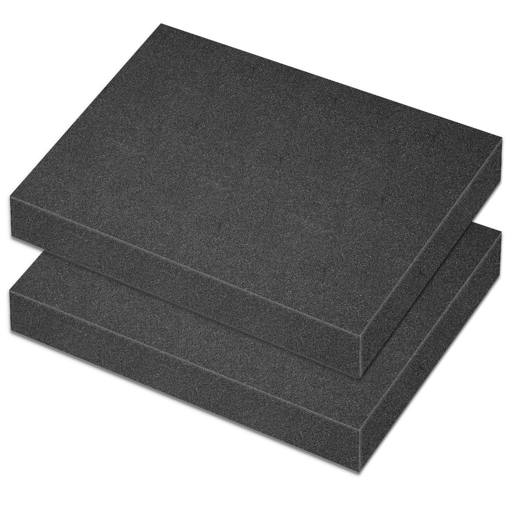 Polyurethane Foam Padding, 2 PCS 16 x 12 x 2 Inch Black Soft Cuttable Packing...