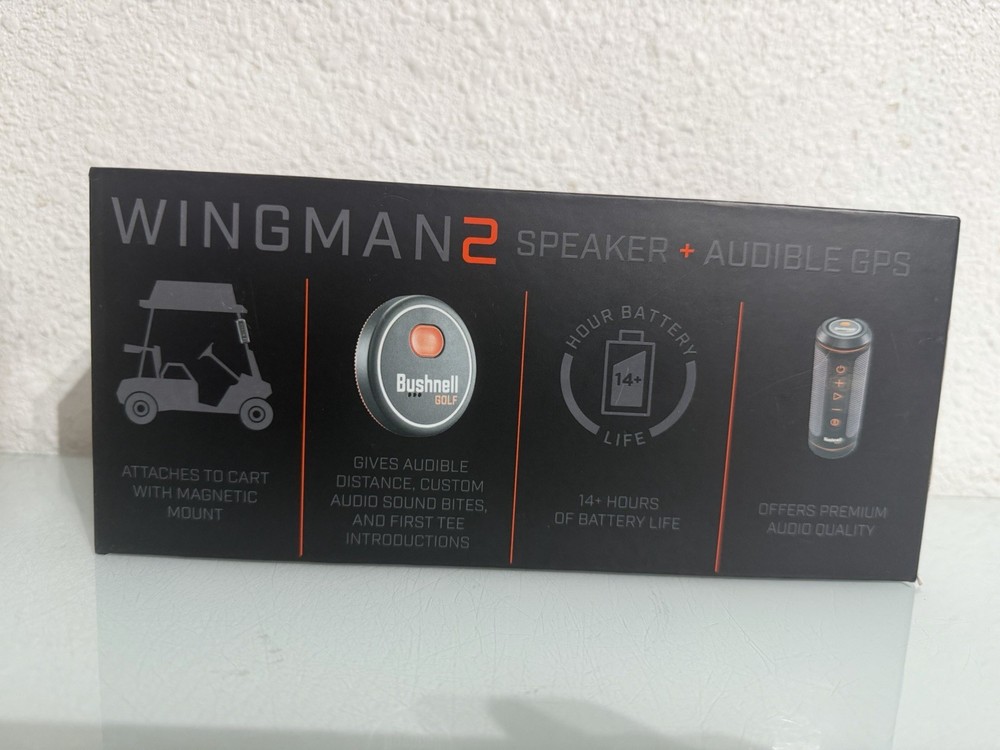 Bushnell Wingman 2 Golf GPS Speaker, Upgraded BITE Remote, Open Box