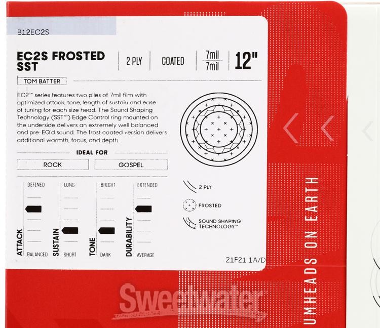 Evans EC2 Drumhead - 12" - Frosted