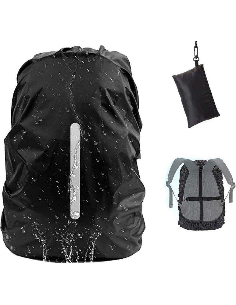 Waterproof Backpack Rain Cover Set with Reflective Strap Reflective Small