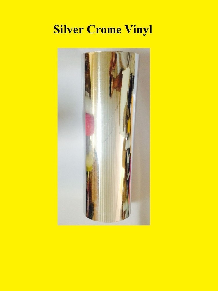 1 Roll Silver Crome vinyl Plotter Cutter 12 inches x 10 ft  Plotter Sign sticker