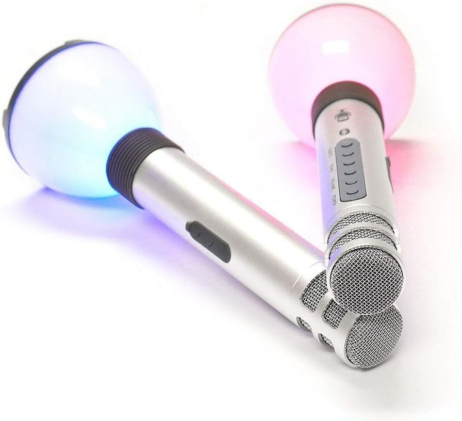2 PCS Singing Machine Bluetooth Wireless Karaoke Microphone Handheld w/Speaker