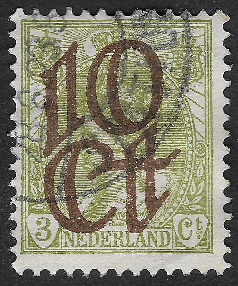 Netherlands 1923 Overprint 10/3c (HBX)