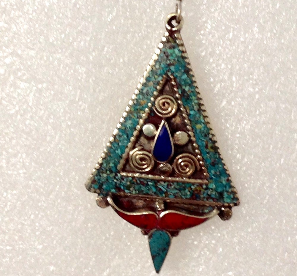 Womens Turquoise Sterling Silver Earring Handcrafted Jordan,Middle Eastern