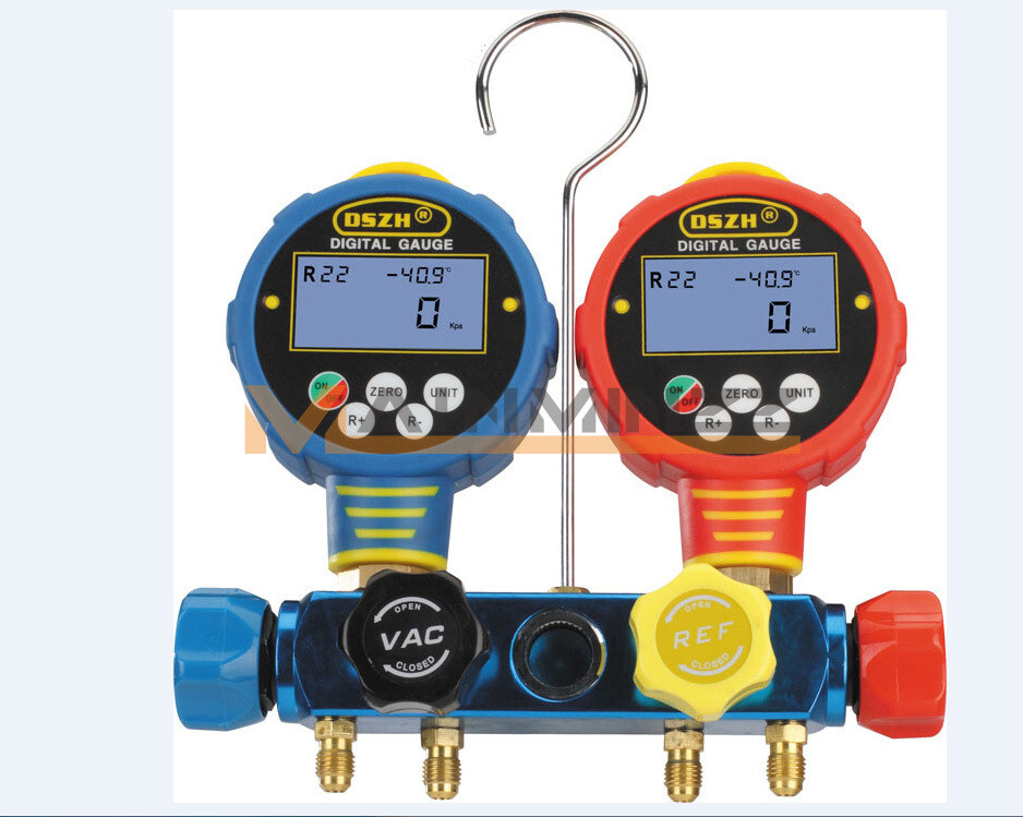WK-6884 Digital Testing Manifolds Gauge Kit 4 Valve