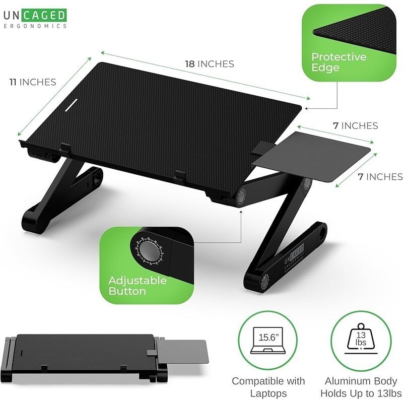 Ergonomic Adjustable Keyboard Stand Mouse Riser Desk Workspace Comfort Black