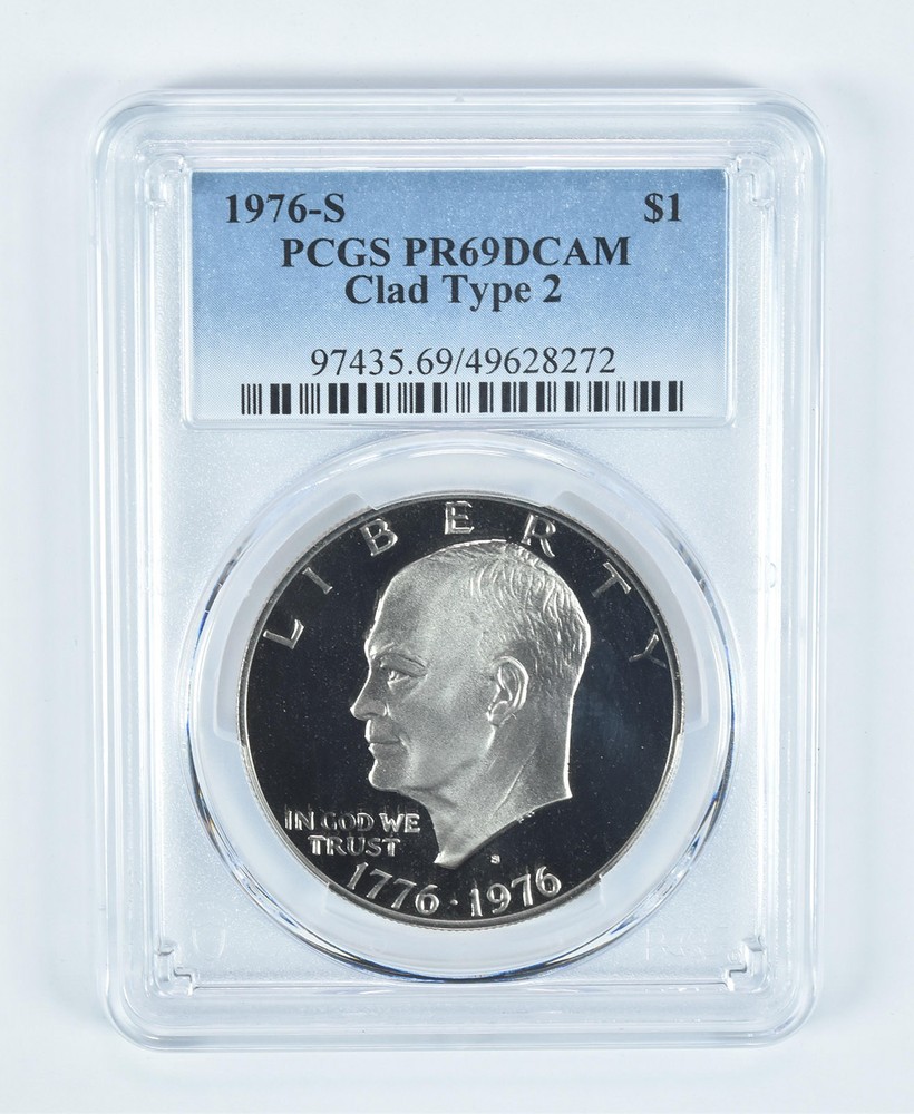 1976-S Eisenhower $1 Clad Type 2 PR69 DCAM PCGS Blue Label