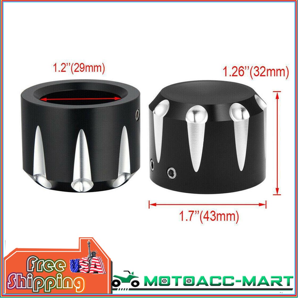 For Harley Touring Road King Electra Glide Thick Cut Front Axle Cap Nut Covers