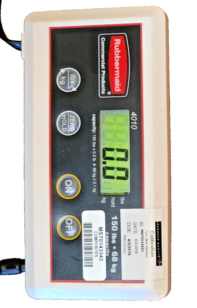 Rubbermaid 4010-88 Digital Shipping Scale 150 lb Max Tested Works Remote Display