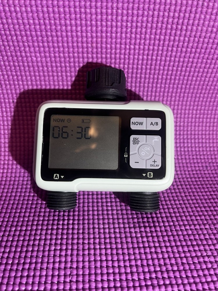 Programmable Outdoor Garden Hose Timer with Rain Delay/Automatic Timer 2 Outlets