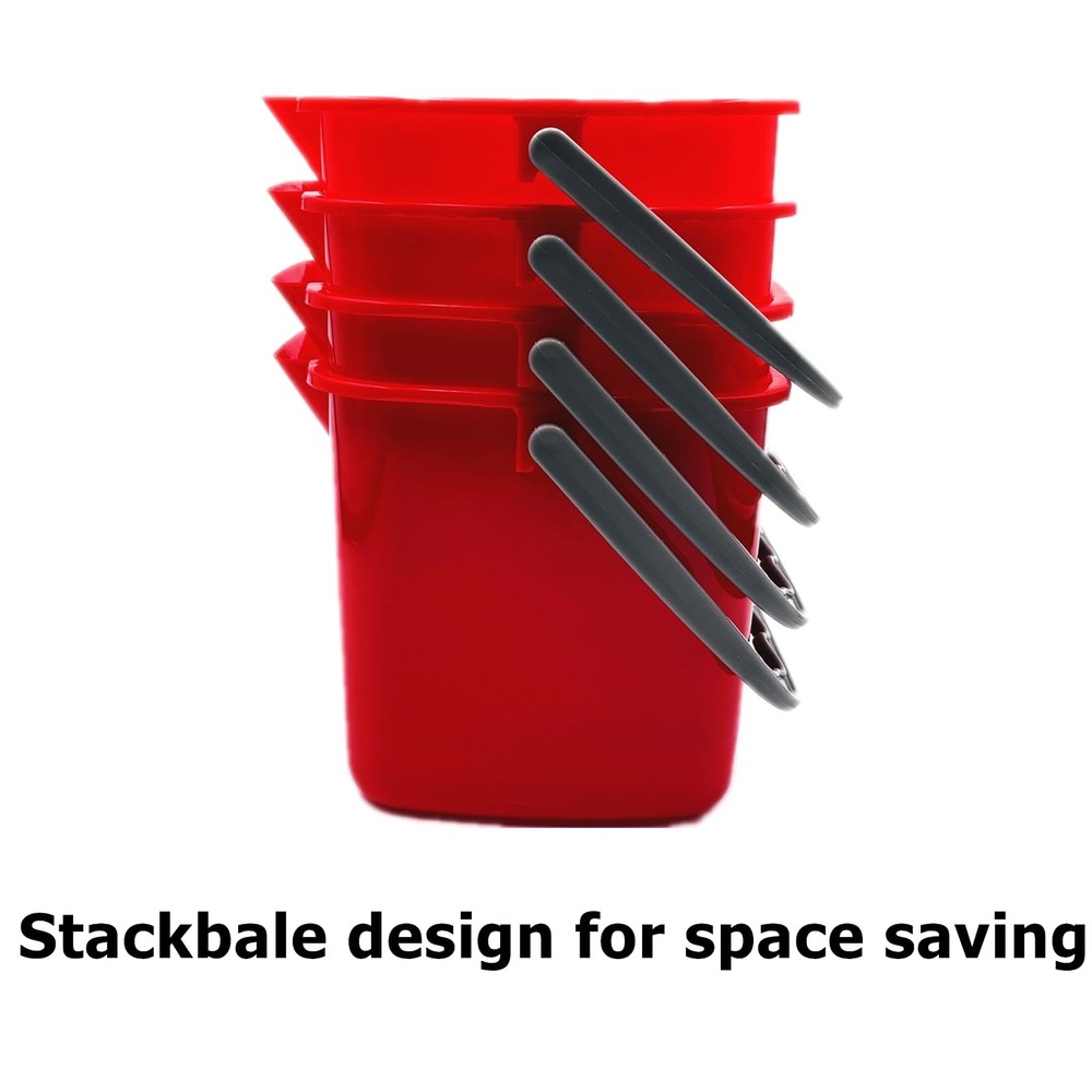 4 Pack Sanitizing Buckets, 3 Quart Square Sanitizing Bucket, Stackable Small ...