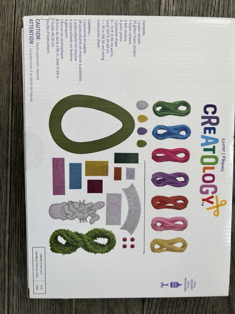 Easter kids craft Wreath bunny Happy Easter