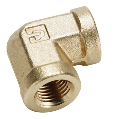 Parker Brass Adapter Pipe Fitting, 1/2" Female Thread x 1/2" Male Thread