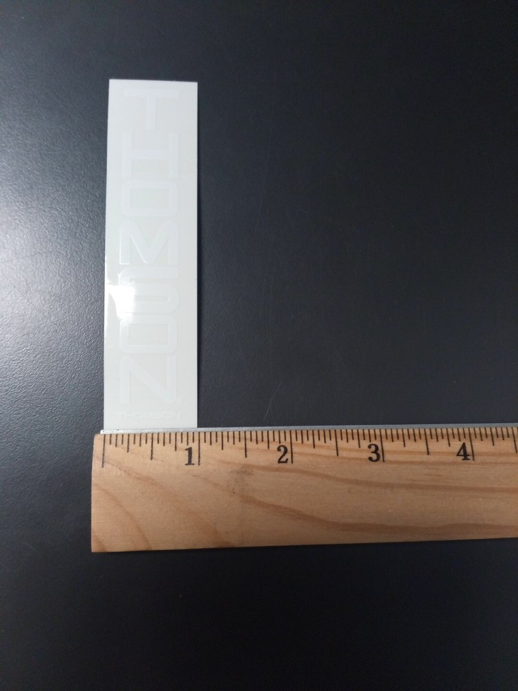 4" Thomson Decal/Sticker White On Clear