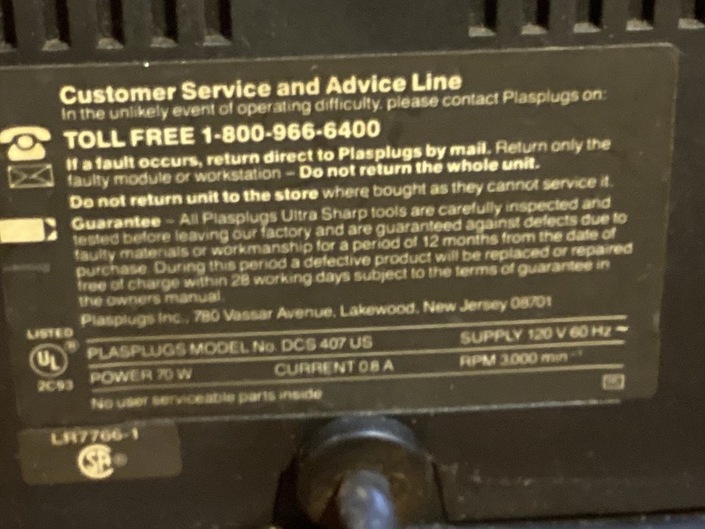 Plasplugs Ultra Sharpening Workstation DCS407VS Drillbits Knives Scissors Tools