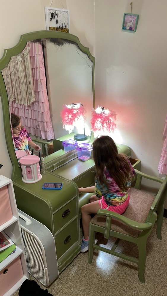 antique vanity with mirror