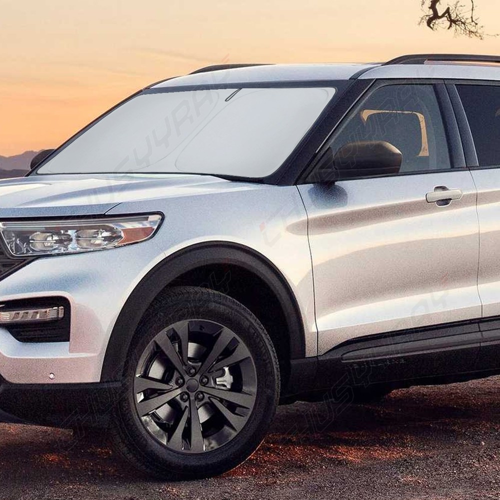 Foldable Windshield Sun shade & Storage Bag Custom Fit Ford Explorer 2016-2019