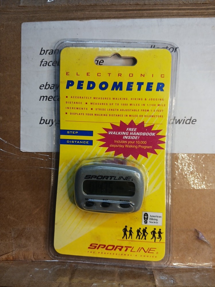 SPORTLINE Electronic Pedometer Walking Jogging Step Count & Distance Tracker NEW