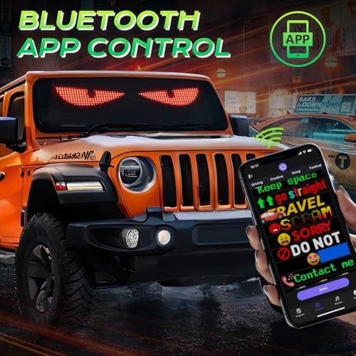 Devil Eyes Light for Windshield, 23"×5" Flexible Bluetooth APP Control