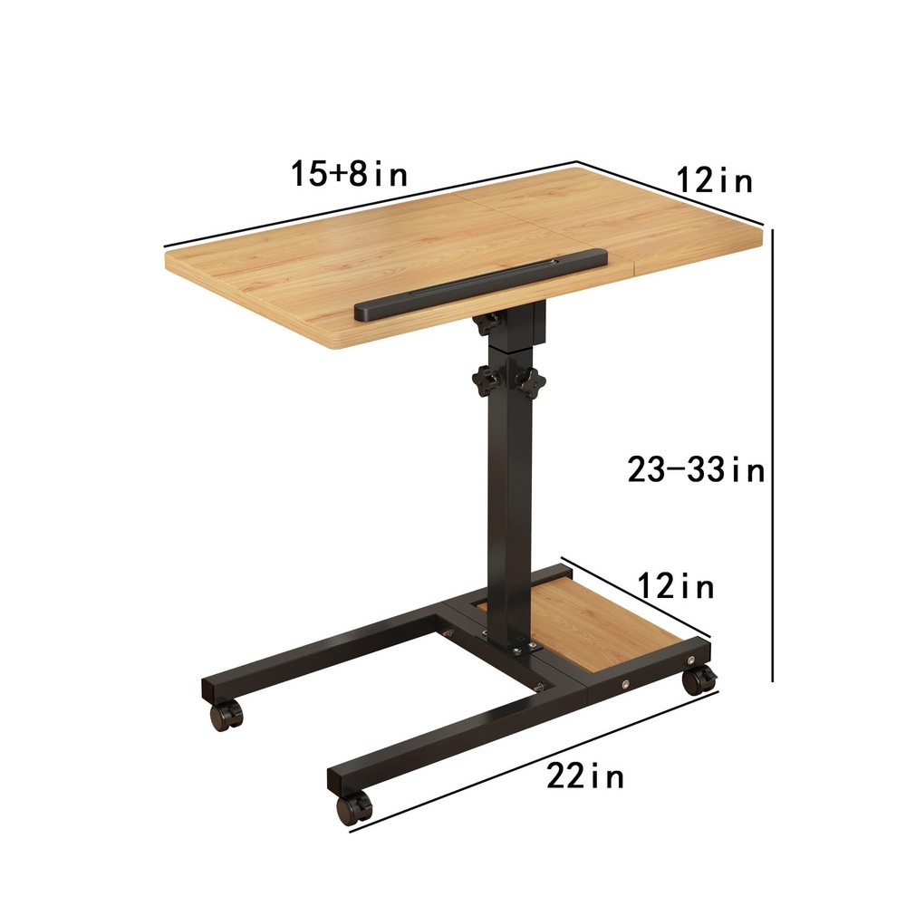 TigerDad Mobile Adjustable Height Laptop Stand PC Computer Onesize, Wood